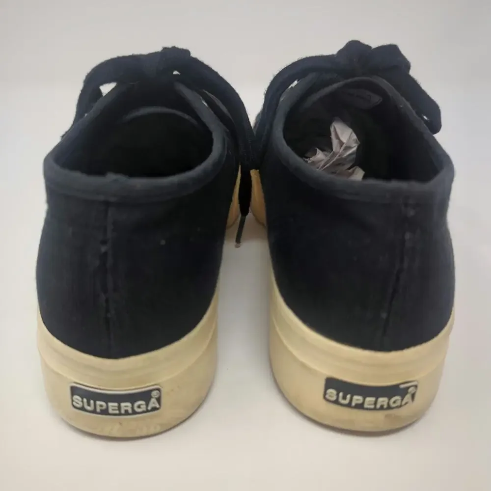 Superga 2790 Platform Black Sneaker Womens Size 7